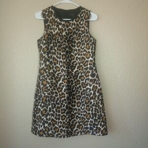J. Crew Womens Multicolor Leopard Print Sleeveless A-Line Shift Dress Size 2